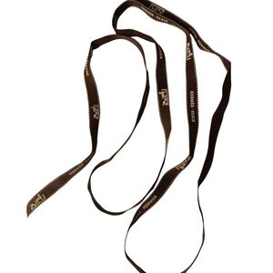 Hermes Dark Brown Ribbon with White Detailing